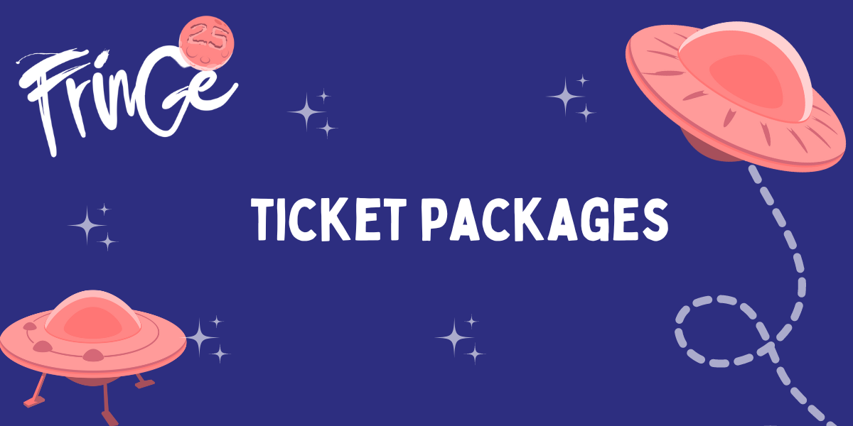 a banner that has coral ufos on it with the title "ticket packages"