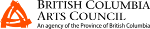 "British Columbia Arts Council, An agency of the Province of British Columbia" black and orange logo